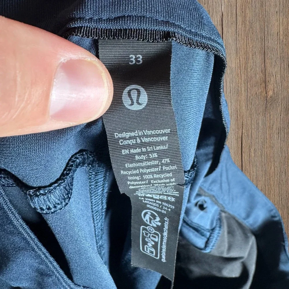 Lululemon ABC Pant Classic Fit Navy‎ Blue Mens Sz 33 x 25